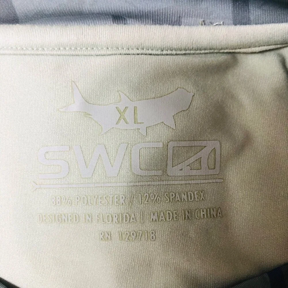 SWC Skinny Water Culture‎  Shirt Men XL Performance Camo UPF Danco Plier Fishing - Picture 5 of 7